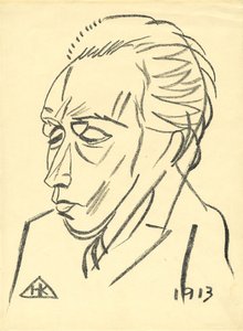 Portret van de dichter Velimir Khlebnikov door Nikolai Ivanovich Kulbin