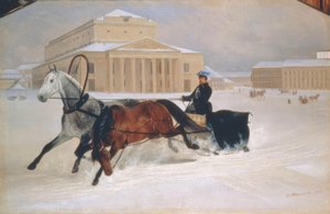 Paardenslee voor het Bolsjoj-theater in Moskou