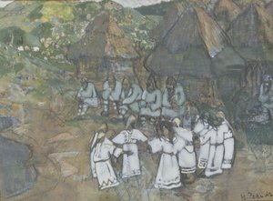 Cirkel dans, begin 1900s door Nikolai Konstantinowitsch Roerich