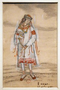 Kostuumontwerp voor het ballet Le Sacre du Printemps van I. Stravinsky, 1912