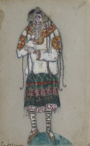 Het meisje. Kostuumontwerp voor het ballet Het Lentefeest Le Sacre du Printemps van I. Stravinsky, 1912