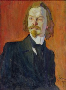 Portret van Konstantin Balmont door Nikolai Pavlovich Ulyanov