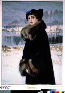 Portret van de ballerina Lyudmila Mesaksudi Barash. Schilderij van Nikolai Petrovich Bogdanov Belsky