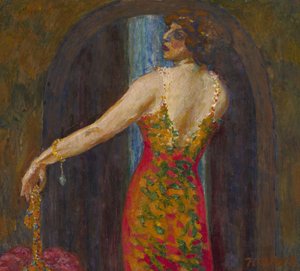 Portret van Evfimia Nosova, née Ryabushinskaya 1881-1960 door Nikolai Petrovich Feofilaktov