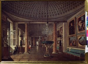 De schilderijengalerij in het Stroganov Paleis in Sint-Petersburg