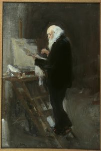 De schilder Nikolai Gay aan het werk door Nikolaj Pawlowitsch Uljanow