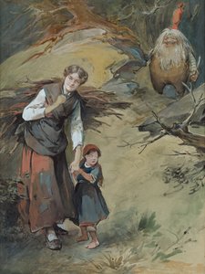 Meisjeskind en elfje door Nils Bergslien