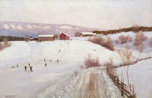 Winter in Noorwegen door Nils Hansteen