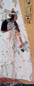 Jonge vrouw met eend, kopie van fresco uit het graf van Ipouy, Thebe, daterend uit de regeerperiode van Ramesses II, plaat uit Ancient Egyptian Paintings, door Nina Davies door Nina de Garis Davies