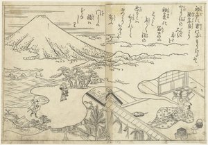 Dromend over de Fuji door Nishikawa Sukenobu (attributed to)
