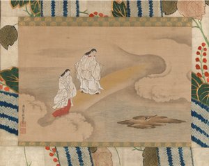 De god Izanagi en godin Izanami door Nishikawa Sukenobu