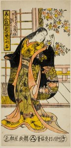 Ono no Komachi, uit een Set van Drie Schoonheden (Bijin sanpukutsui) door Nishimura Shigenobu