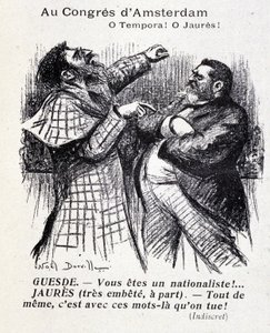 Ruzie tussen Jean Jaurès en Jules Guesde (Amsterdam socialistisch congres) door Noël Dorville, "Le Panache" 5/10/1904. door Noel Dorville