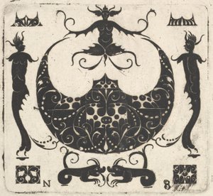 Maanvormige Ring Bezel en Groteske Figuren, ca. 1620-30 door Noel Rouillard