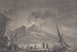 Uitzicht op de Vesuvius zoals het was in 1757, 1762