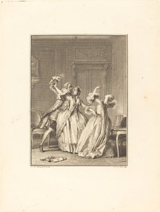Le soufflet door Noël Le Mire after Jean Michel Moreau
