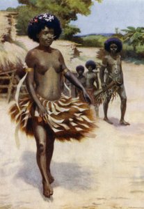 Op weg naar de Dubu-dans, Brits Nieuw-Guinea door Norman Hardy