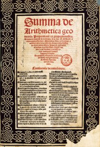 Summa Arithmetica door Luca Pacioli. door Northern Italian School