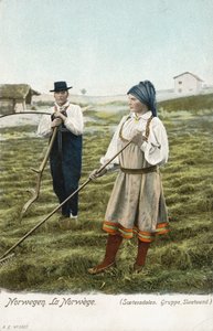 Groep boeren, Setesdal, Noorwegen