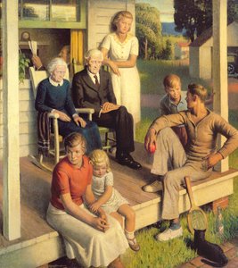Geen klusjes meer, familie op vakantie, ca. 1935