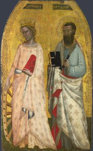 Heiligen Catharina en Bartholomeus, ca. 1350 (eitempera op hout)