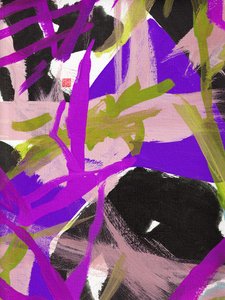 Zen Paarse Bloemen door Odilia W. Y. Fu