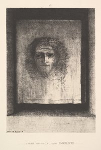 Een sluier, een gedrukte afbeelding door Odilon Redon