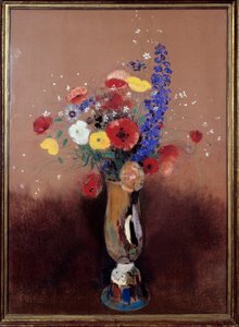 Boeket veldbloemen door Odilon Redon