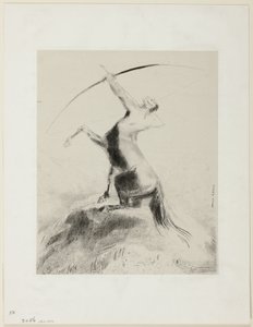Centaur Richtend op de Wolken door Odilon Redon