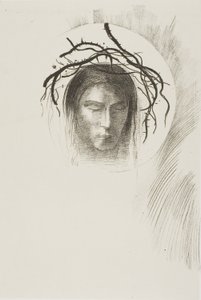 De dag verschijnt eindelijk,...en in de schijf van de zon schijnt het gezicht van Jezus Christus, plaat 24 van 24 door Odilon Redon