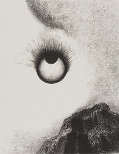 Overal zijn ogen in vuur en vlam, plaat 9 uit De Verleiding van Sint-Antonius (1e serie) door Odilon Redon