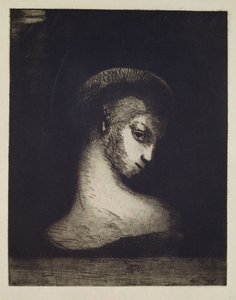 Vrouwelijk Hoofd door Odilon Redon