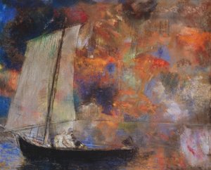 Bloemenwolken door Odilon Redon