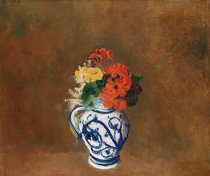 Bloemen in een Blauwe Vaas, ca. 1900