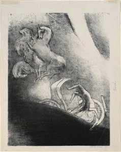 Hij valt hoofd eerst in de afgrond, plaat 17 van 24 door Odilon Redon