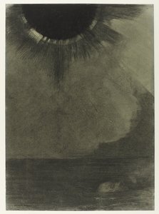 De drenkeling in een water, bij maanlicht door Odilon Redon