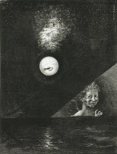 Aan de horizon, de engel van zekerheid, en in de donkere lucht, een vragende blik. Serie: Voor Edgar