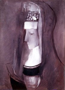 Profiel van een Bretonse vrouw door Odilon Redon