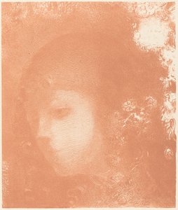 Hoofd van een Kind met Bloemen door Odilon Redon