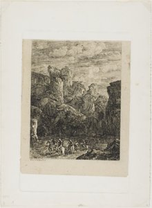 De doorwaadbare plaats: landschap met ruiters