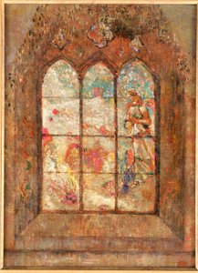Het glas-in-loodraam door Odilon Redon
