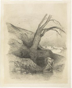 Knielende vrouw door Odilon Redon