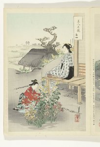 Verzorgen van de Chrysanten door Ogata Gekko