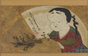 Uzume Okame en bloemen, 18e-19e eeuw