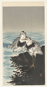 Grote kanoetstrandlopers door Ohara Koson