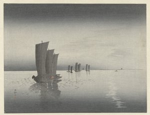 Vissersboten door Ohara Koson