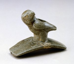 Valkenbeeld pijp, 200 v.Chr.- 100 n.Chr. (pijpaarde en rivierparel) door Ohio Hopewell culture