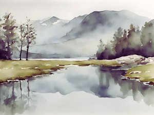 Rustig bergmeer