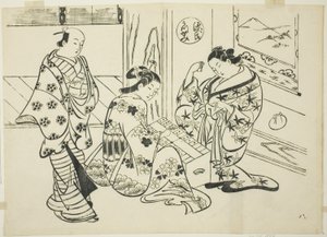 Het Utsusemi Hoofdstuk uit "Het Verhaal van Genji" (Genji Utsusemi), uit een serie van Genji parodieën