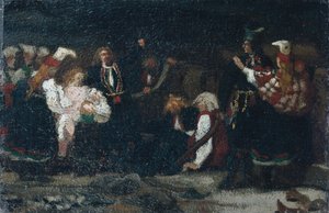 Gevecht op een boerenerf door Olaf Isaachsen